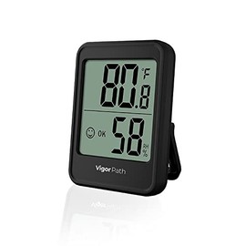 Digital Hygrometer Indoor Thermometer - Humidity Meter for Home, Bedroom, Baby Room, Office, Greenhouse - AAA Battery-Powered Humidity Gauge (Black)