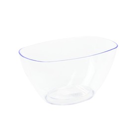Plastic clear transparent ovale flowerpot COUBI 20 cm with raised bottom
