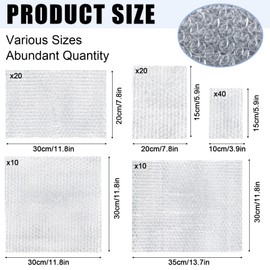 100 Pcs 5 Sizes Bubble Pouches Bags Bubble Bags for Shipping Packing Cushion Wrap Pockets Bubble Moving Supplies for Dishes and Glasses, China Cups, Glassware Mugs Packaging (Clear)