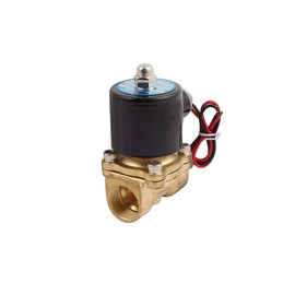 Brass Electric Solenoid Valve, 1" 220V AC DN25 Normally Closed Replacement Valve for Water Gas Oil, 2W250-25