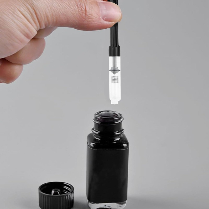 6 Pack Black Universal Fountain Pen Ink Converter, Push in