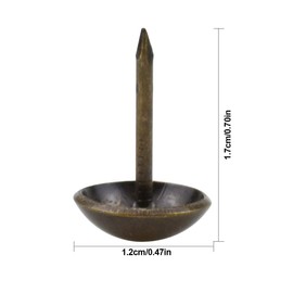 Dokpav 100 Pcs Vintage Upholstery Tacks, Brass Thumb Tacks Antique Bronze Stud Tacks Drawing Pins Map Tacks Furniture Nails Pins for Wood Sofa Armchairs Desk Jewelry Box Bed Board Shoe Door Decor