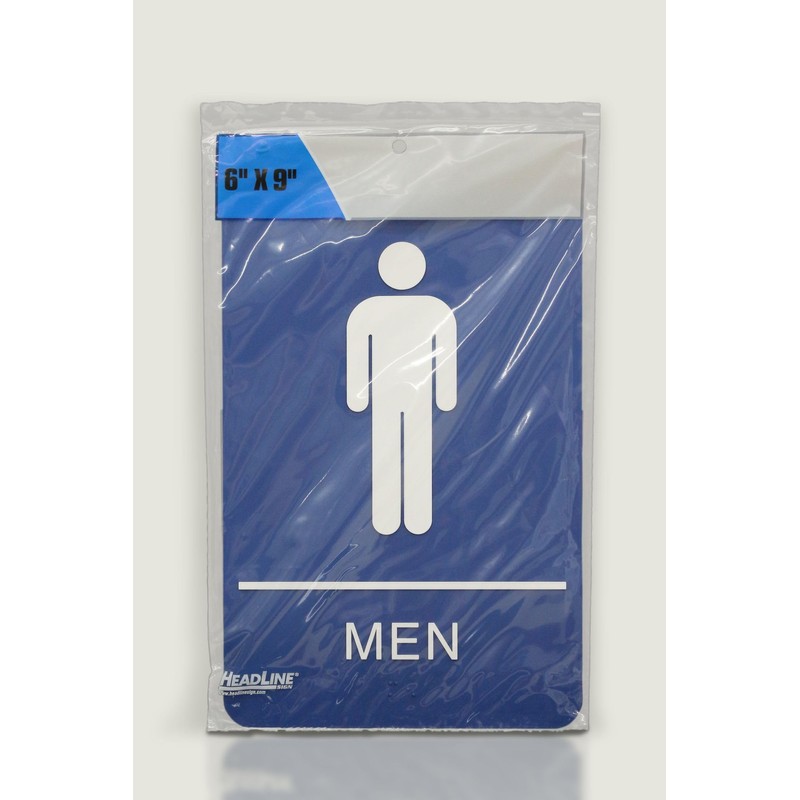 Headline Sign 5209 ADA Men's Restroom with Tactile Graphic, 6-Inch