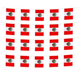 FFILL Peruvian Banner Flag String,Peru Mini Flag Small Banner, for Party, Shops and Bars Decorations, (Peru)