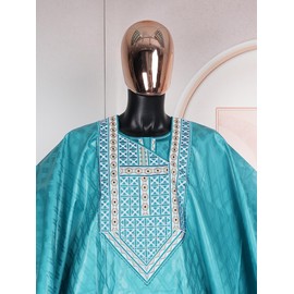 HD Green African Couple Outfits Matching Sets Traditional Bazin Wedding Attire for Man 3 Pieces Boubou Caftan Outfit Embroidery XL
