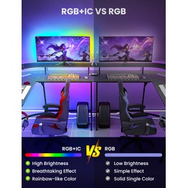 RGB+IC LED Strip Light, 104ft Smart LED Light for Bedroom, Bluetooth APP Control, Color Changing LED Strip Lighting, 44 Scene Modes, Music Sync, TV Backlight Behind Strip, Home Decor, Gaming Room