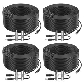 Flashmen 4PK 115Ft Security Camera Cable BNC Cable All-in-One HD Video Power Cable CCTV Cable for DVR Surveillance Camera Monitor TV with BNC to RCA Connector BNC to BNC Connector