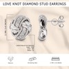 Lecalla 925 Sterling Silver Love Knot Stud Diamond Earring for