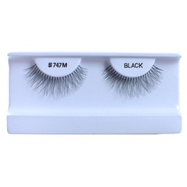 100 Pairs 100% Human Hair False Eyelashes Natural Black #747M