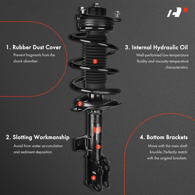 A-Premium Front Pair (2) Complete Strut & Coil Spring Assembly