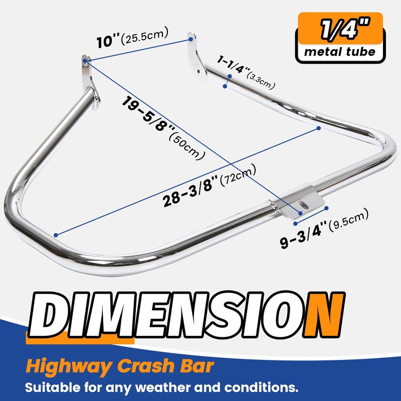 KUAFU Highway Crash Bar Compatible with 2000-2017 Harley Heritage Softail