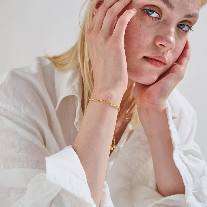 Gold Bracelets for Women 14k Gold Filled Adjustable Twisted Rope