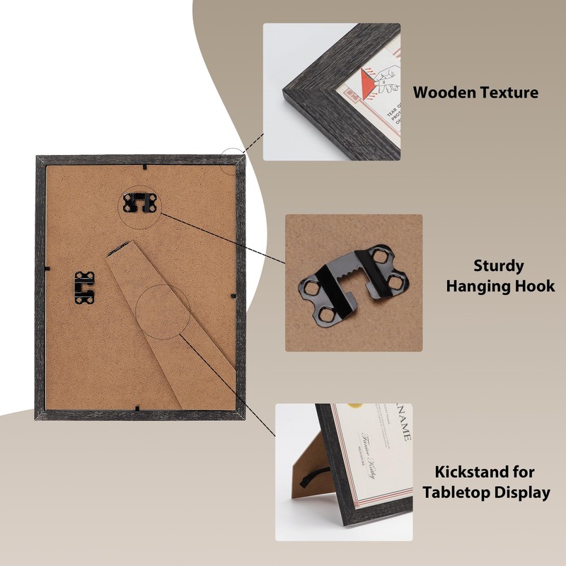 PETAFLOP Wooden 8.5 x 11 Picture Frame Set of 18,