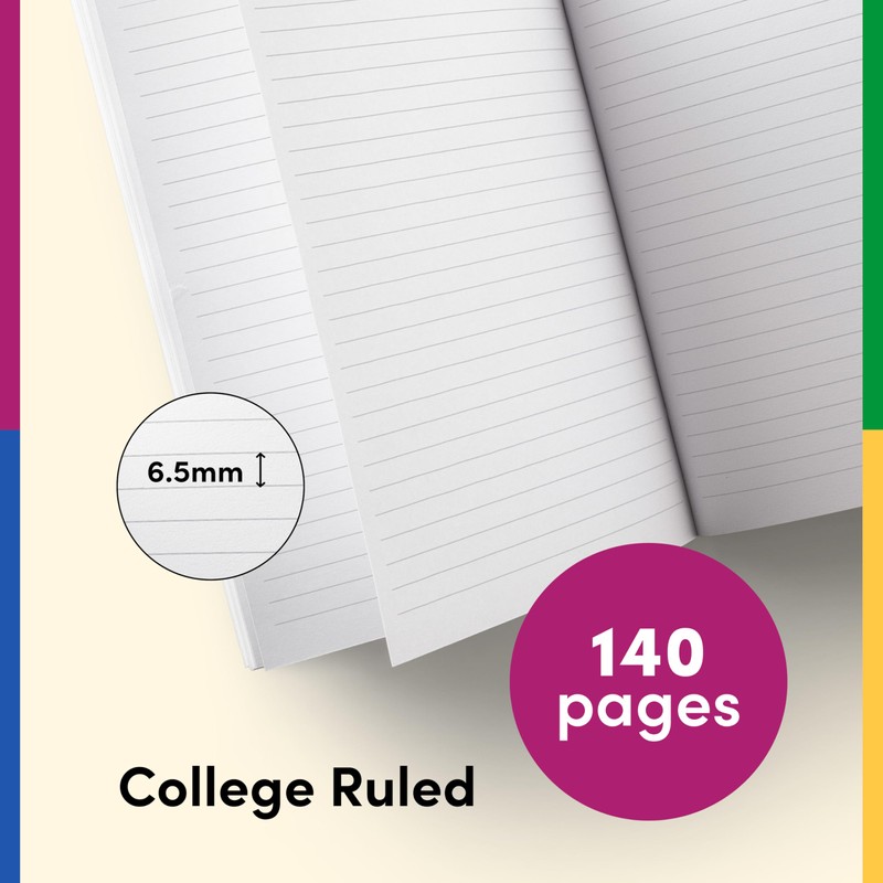 POKETO Lined Notebook Journal - 140 Page College Ruled Notebook,
