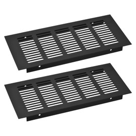 sourcing map 2pcs Rectangle Ventilation Grille Aluminum Alloy Mesh Air Vent Cover Louvered Ventilation Cover for Cabinet Wardrobe Shoe Cabinet Closet, 225x100mm/8.86"x3.94"