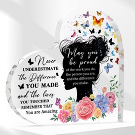 Thank You Gifts 3.9 Inch Thank You Plaque Acrylic Appreciation Plaque Thanksgiving Christmas Appreciation Gifts for Women Coworkers Friends Boss Girl