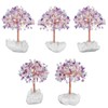 SUNYIK Handmade Amethyst Rose Quartz Aquamarine Money Tree Set on