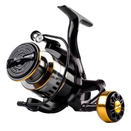 ReelFin Lightweight Spinning Fishing Reel for New Anglers (Gold, 3000)