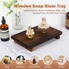 Wood Riser Tray Soap, Stand Soap Tray for Kitchen Sink,