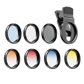 APL-37UV-7G Professional 7in1 Phone Graduated Lens Filter Kit 37mm Grad Red Blue Yellow Orange Filters+CPL ND Star Filters Compatible with Most Smartphones and Camera Lenses BBZY