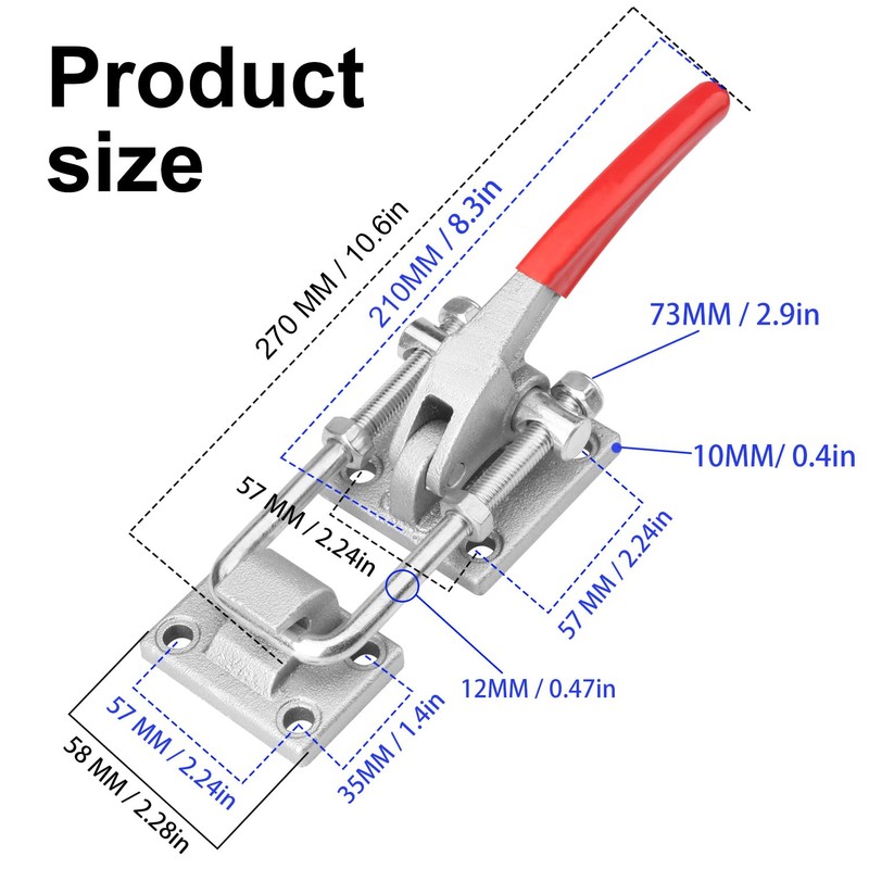 Biugaaufai 2 Pack Heavy Duty U-Hook Latch Clamp, 7720 lbs