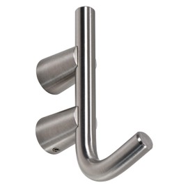 Gedotec Jupitar Coat Hook Stainless Steel Coat Hook Silver Matt Hat Hook 72 x 19 mm Single Hook for Wall Mounting 1 Piece Coat Hook Single with Mounting Material