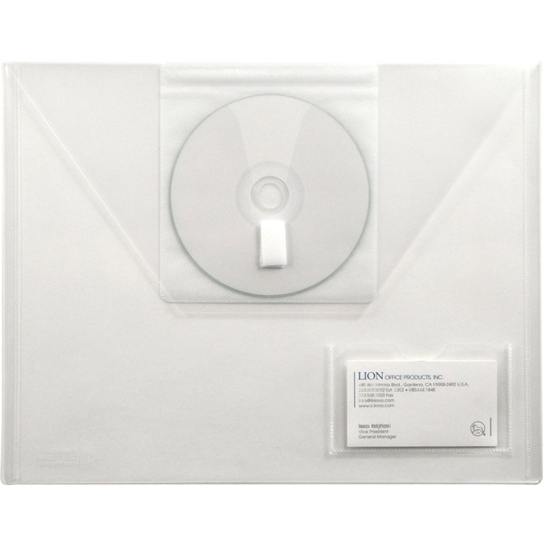 Lion Design-R-Line Poly Presentation Envelope with CD pocket, Letter, Clear,