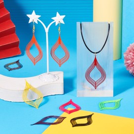 Stainless Steel Filigree Charms Cheriswelry 16pcs Hollow Teardrop Earring Pendants Etched Metal Embellishments 59mm for DIY Craft Necklace Keychain Jewelry Making