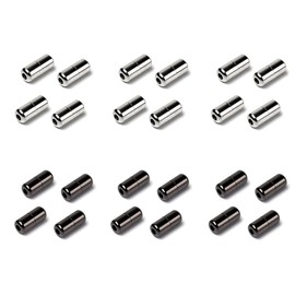 Visxcnu Pack of 24 Metal Capsules for Shoelaces, Elastic Shoelaces Closure Without Tying Metal Capsules for Shoelaces, for Children, Adults, Seniors and Marathon Runners, White