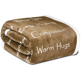 WOLF CREEK BLANKET - Compassion Blanket (Brand)- Strength Courage Super Soft Warm Hugs, Get Well Gift Blanket Plush Healing Thoughts Positive Energy Love & Hope (Camel, 50 x 65 Sherpa)