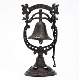 Sungmor Classic Cast Iron Tabletop Hand Bell Dinner Bell - Lovely Squirrel Shape Service Bell - Wrought Iron Rattle Table Ornaments - Perfect for Restaurant Bar Cafes
