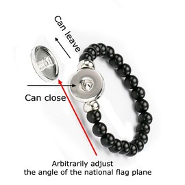 vmcoatdu Uruguay Flag Bracelet Elastic Rope Beaded Bracelet Support Your Country Travel Souvenir Gifts for Men Women (Uruguay)