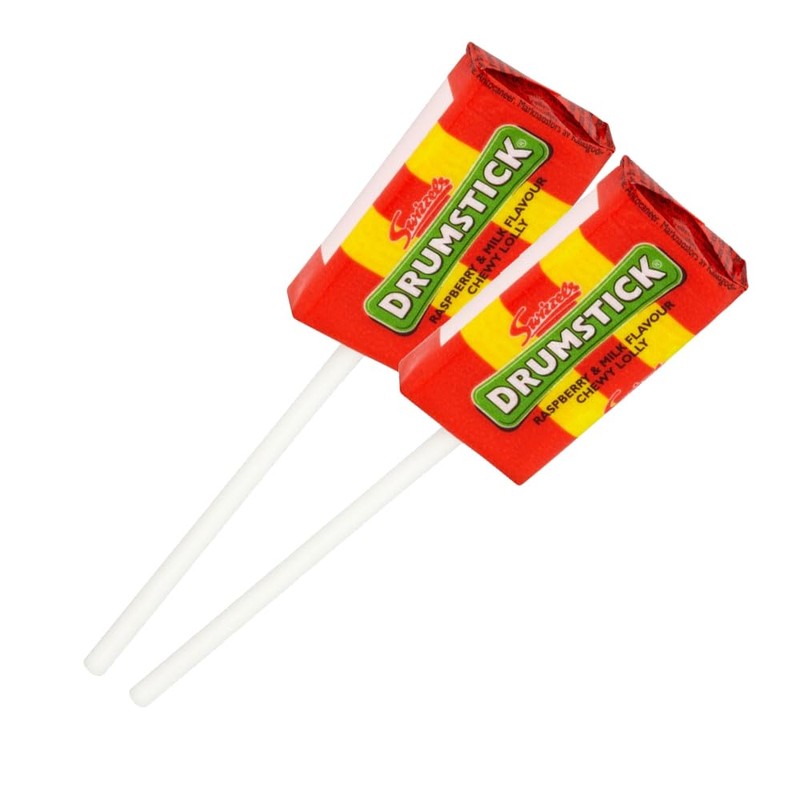 Swizels Drumstick Lollies 10.5g | Raspberry and milk flavour lollies