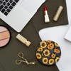 keluki Sunflower Style6 Print Foldable Travel Pocket Mirror Round PU
