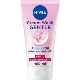 NIVEA Gentle Face Cream Wash (150ml), Face Cleanser with Almond Oil and Hydramine Gently Cleanses for Smooth, Healthy Skin, Face Wash for Dry and Sensitive Skin