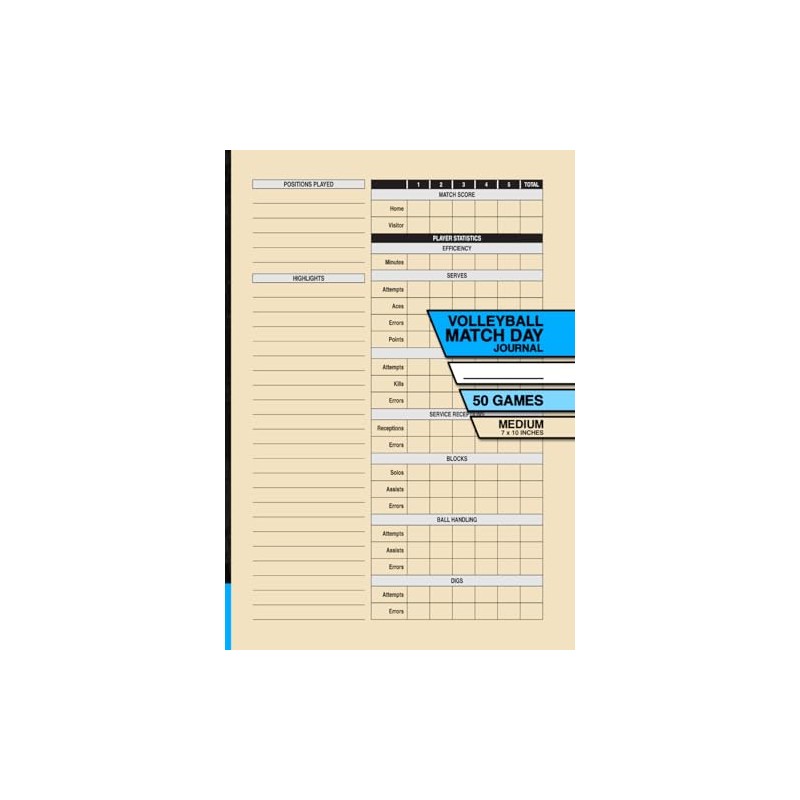 Volleyball Match Day Journal: Record and Track Your Individual Playing
