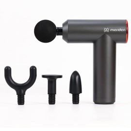 Meriden Muskel Massagepistole Massagegerät Massage Gun mit 3 Modi Leise Muskelmassagegerät Faszien Pistole mit 4 Massageköpfen Handmassagegeräte für Schulter Körper Rücken Entspannung (Schwarz)