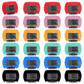 Copkim 24 Pcs Pedometer for Walking Bulk LCD Step Counter with Calories Burned Portable Accurately Step Tracker for Women Man Adults Jogging Hiking Running Walking (Blue,Green,Black)