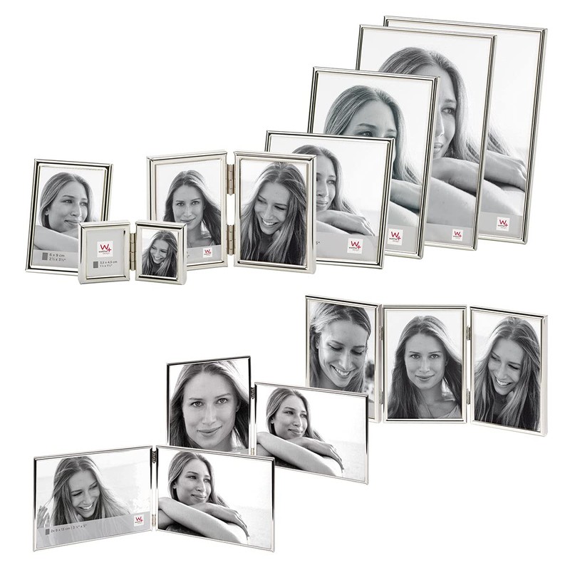 walther design Chloe Double Portrait Frame Silver 2 x 9
