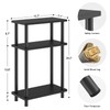 Apicizon Small Narrow Side Table, 3-Tier Skinny End Table with