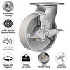 FOVERSWIVE 6"x2" Industrial Casters- Heavy Duty casters,Cast Iron Wheel,Steel Casters