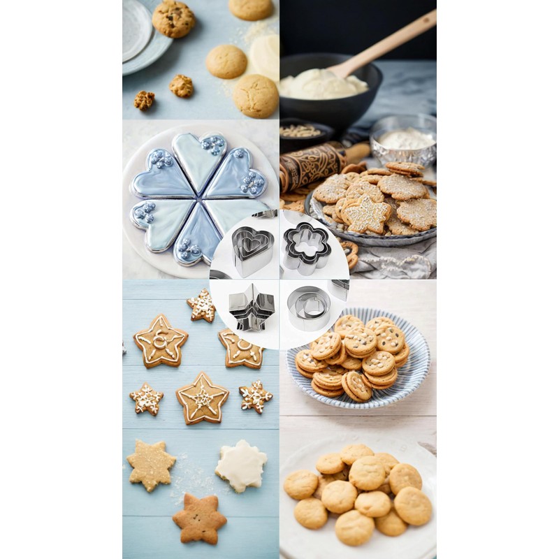 Honwor 30-Piece Mini Cookie Cutter Set - Stainless Steel Shapes
