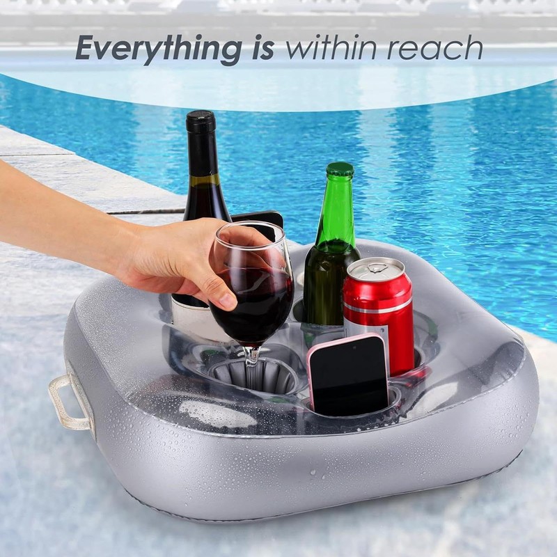 Floating Cup Holder - Inflatable Drink Holder for Pool -