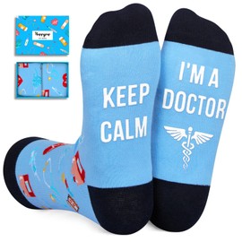 HAPPYPOP Doctor Gifts for Men Women - Doctor Socks, Unique Gift for Doctors Male Gifts Ideas for Doctors Dr Day Gift