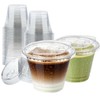 botogift 25 Sets- 9 oz Clear Plastic Cups with Strawless-Sip-Lids,