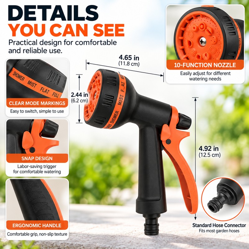 100FT Expandable Garden Hose with 10-Function Nozzle – Lightweight No-Kink