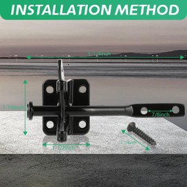 Wmebee Upgrade Self-Locking Gate Latch for Wooden Fence Heavy Duty, Automatic Gravity Lever Gate Latches with Longer Fasteners & Pull String for Garden,