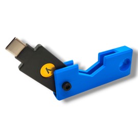 Protective Case for YubiKey 5/5C NFC – Compact & Lightweight Keychain Holder with M3 2.5 mm Screw, Allen Key Not Included (Blue, USB-C)