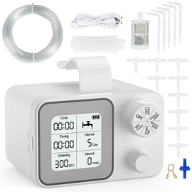 Automatic Indoor Plant Waterer for 15 Potted Plants, Auto Drip Irrigation System Vacation Plant Self Watering Devices with 30-Day Digital Programmable Water Timer