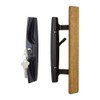 Lanai Sliding Glass Door Handle Set with Oak Wood Pull